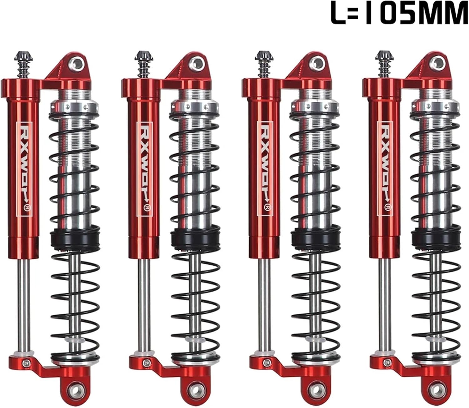 Adjustable oil L=105mm metal negative pressure double shock absorber, suitable for 1/8 Rc track H8h Yikong off-road vehicle(Dark Grey)