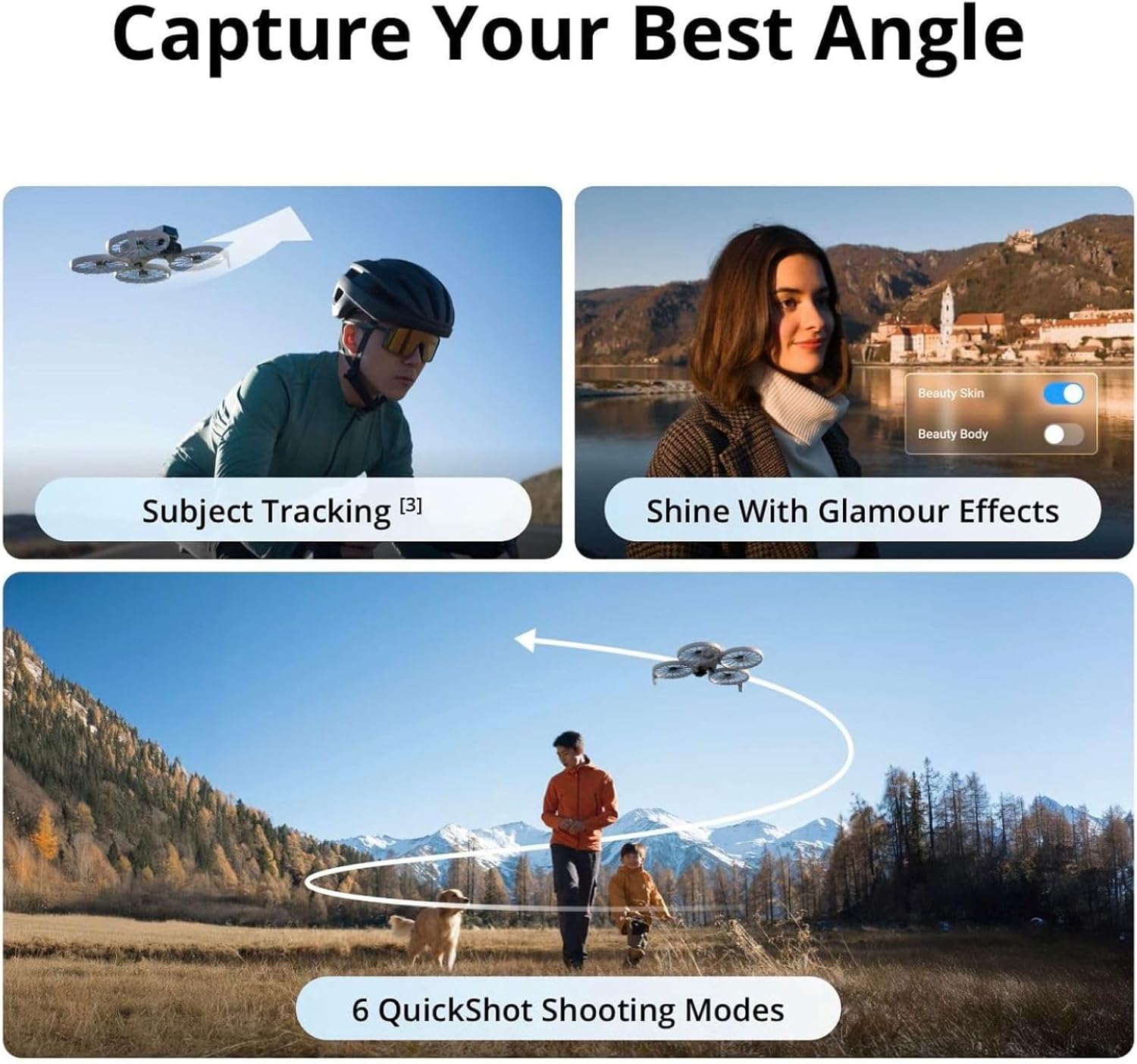 DJI Flip (RC-N3) Bundle with 128GB Micro SD Card& Propeller Guard Ring& Strobe Light - Drone With 4K UHD Camera for Adults, Under 249g, Palm Takeoff, Auto Return, 31-Min Flight Time