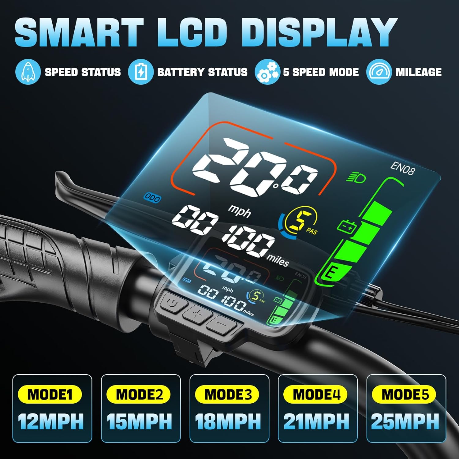 GREATWORK Peak 1200W/1500W Electric Scooter with Seat, 480/720Wh Removable Battery, Max 30/45 Miles Range, 20/25MPH Top Speed, 16x3.0 Fat Tire Motorcycle Style E Scooter for Adults with Basket