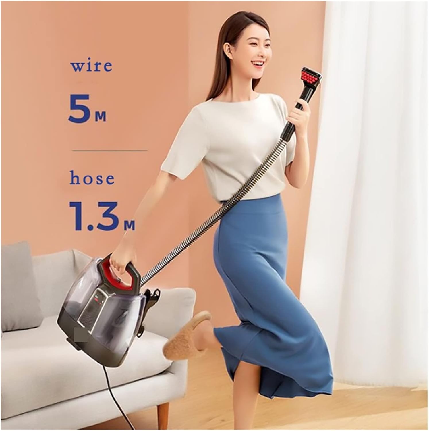 UILMLIO Household Handheld Steam Vacuum Cleaner Sofa Carpet Curtain Car Spray Inhaling All-in-one Cleaner