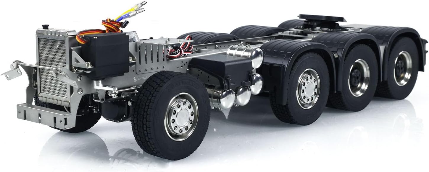 1/14 8X8 Metal Chassis for R620 RC Tractor Truck R730 Electric Cars Differential Lock Motor Servo Transmission for Adult Hobby