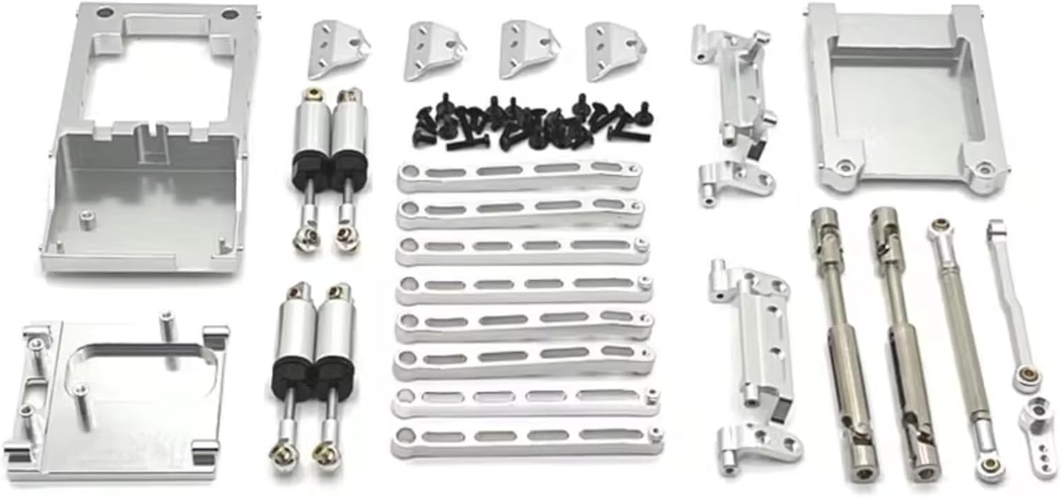 for MN 1/12 for MN168 for MN78 Metal Suspension Rod Kit RC Car Upgraded Parts Remote Control Car Replacement Accessories RC Car Repair Kit(Silver)
