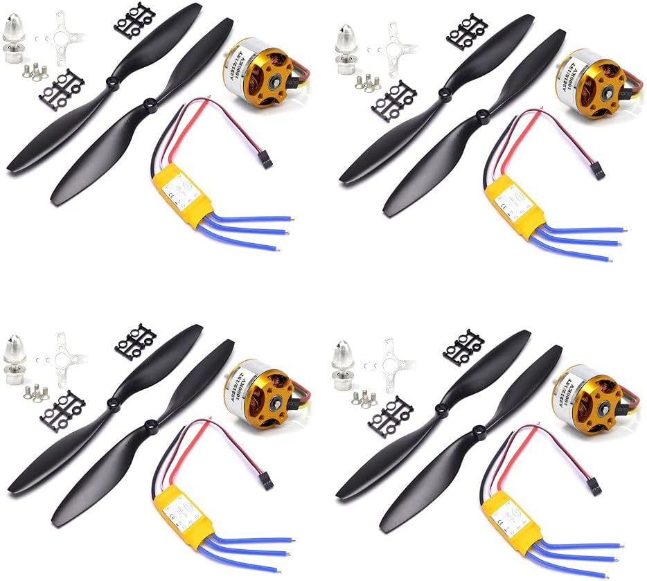 Brushless Motor,4X XXD A2212 2212 1000KV Outrunner Motor + 4X HP 30A ESC + 4X 1045 Propeller (Black) Quad-Rotor brushless Motor and esc