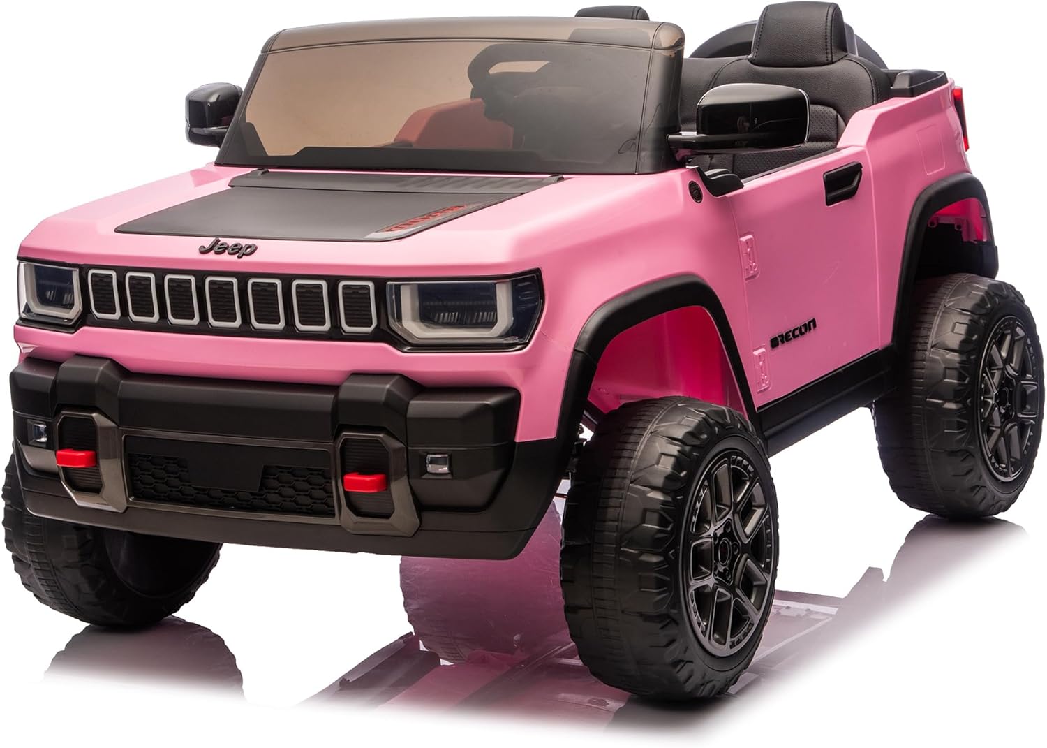 24V Licensed Kids Ride-on Truck with Parent Remote Control, 2-Seater Electric Vehicle for Big Kids Ages 3-8, 3 Speeds with Bluetooth Music & LED Lights