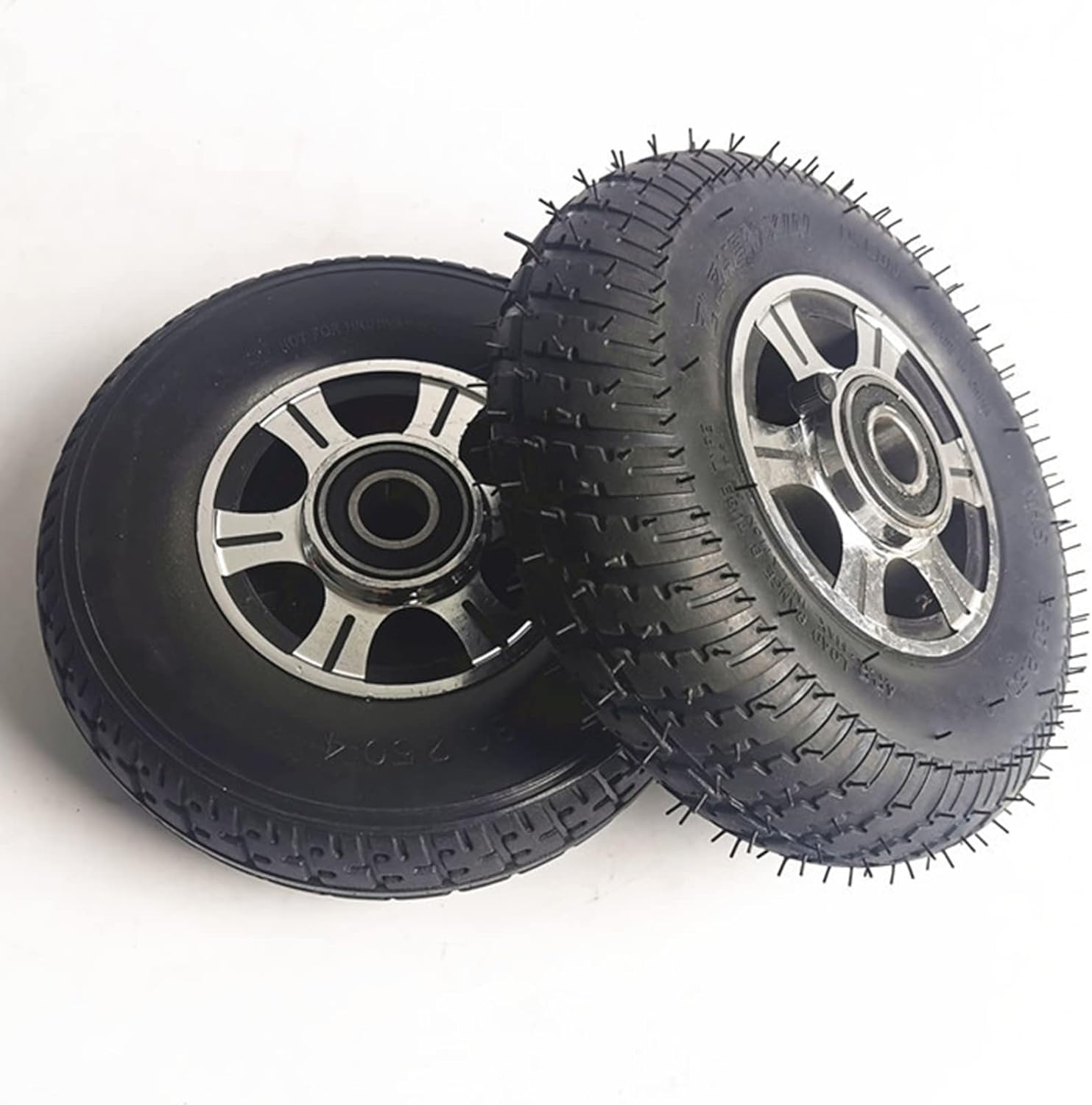 2 Pcs Solid Rubber Tire, 2.80/2.50-4 Front Solid Wheel Non-Pneumatic Tire Power Wheels Tires Replacement with Hub Replacement for Electric Scooter