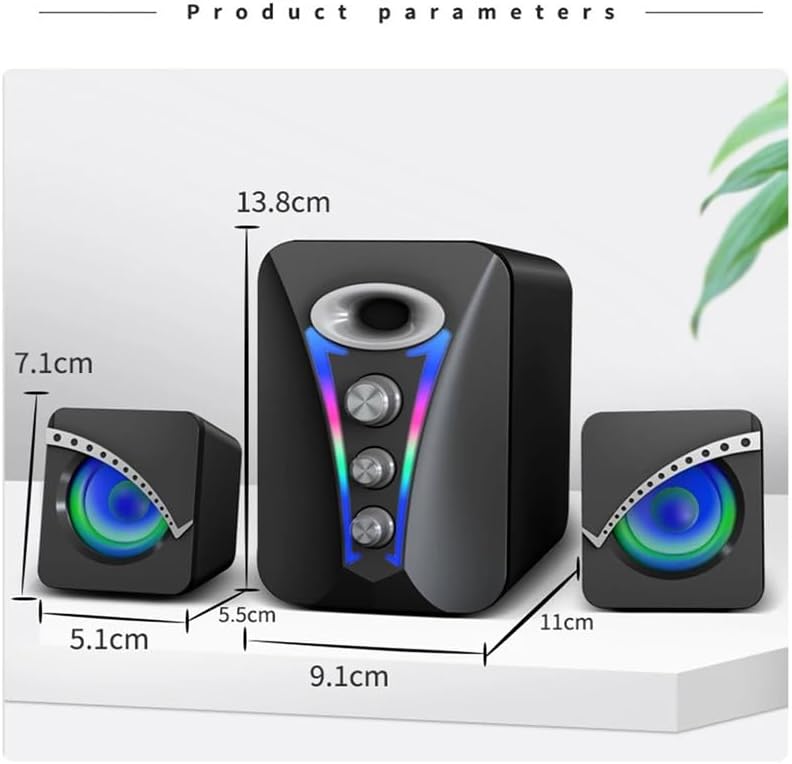 High Volume Wired Speakers with Microphone and Suitable for Desktop and Laptop Computers