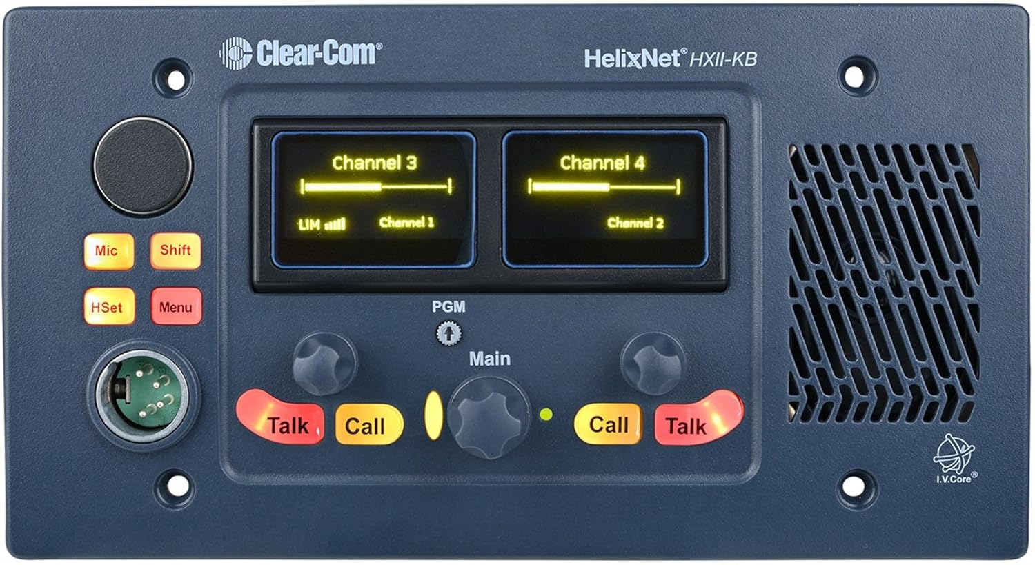 Clear-Com HelixNet HKB Speaker Station 4-pin XLR-M with 2/4Channel Program Audio, Flush Mounted