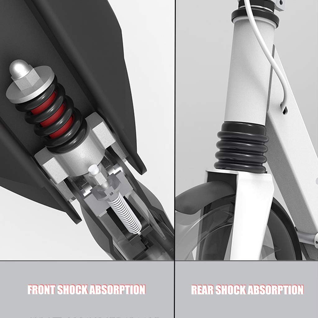 Kick Scooter for Teens | Foldable, Lightweight | Height-Adjustable with Disc Brake Large 200mm Wheels Aluminum Alloy Deck Support 100kg Commuter Scooter