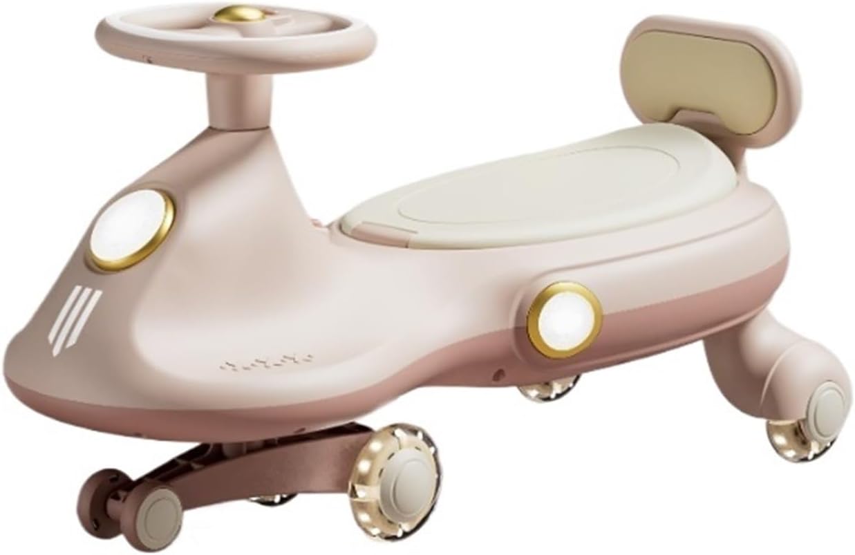 Wiggle Scooter Wiggle Car Ride on Toy with Pedal and Flashing Wheels Rocking Sliding Toy Set for Indoor Outdoor Play(Green)