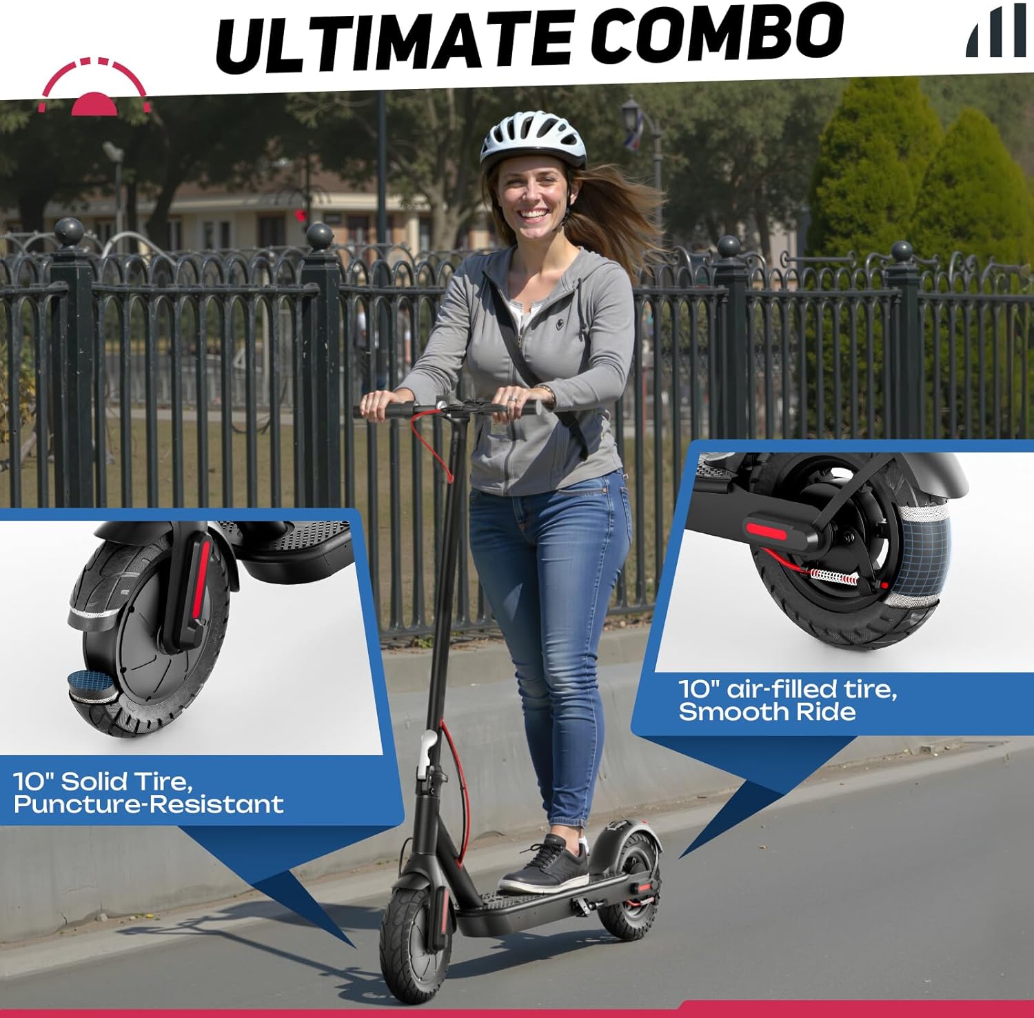 Windone Electric Scooter for Adults, 430W Peak Motor, 19MPH & 17-Mile Range, Foldable Commuter Scooter with 10