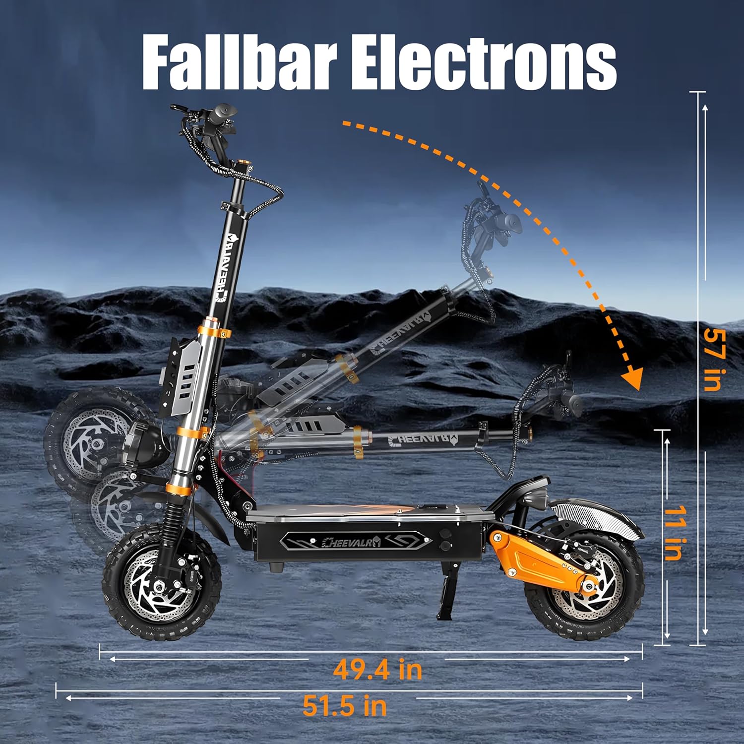 Electric Offroad Scooter S11Pro - 55 MPH Fastest Dual Motor Adult Scooter, 6000W Peak, 11