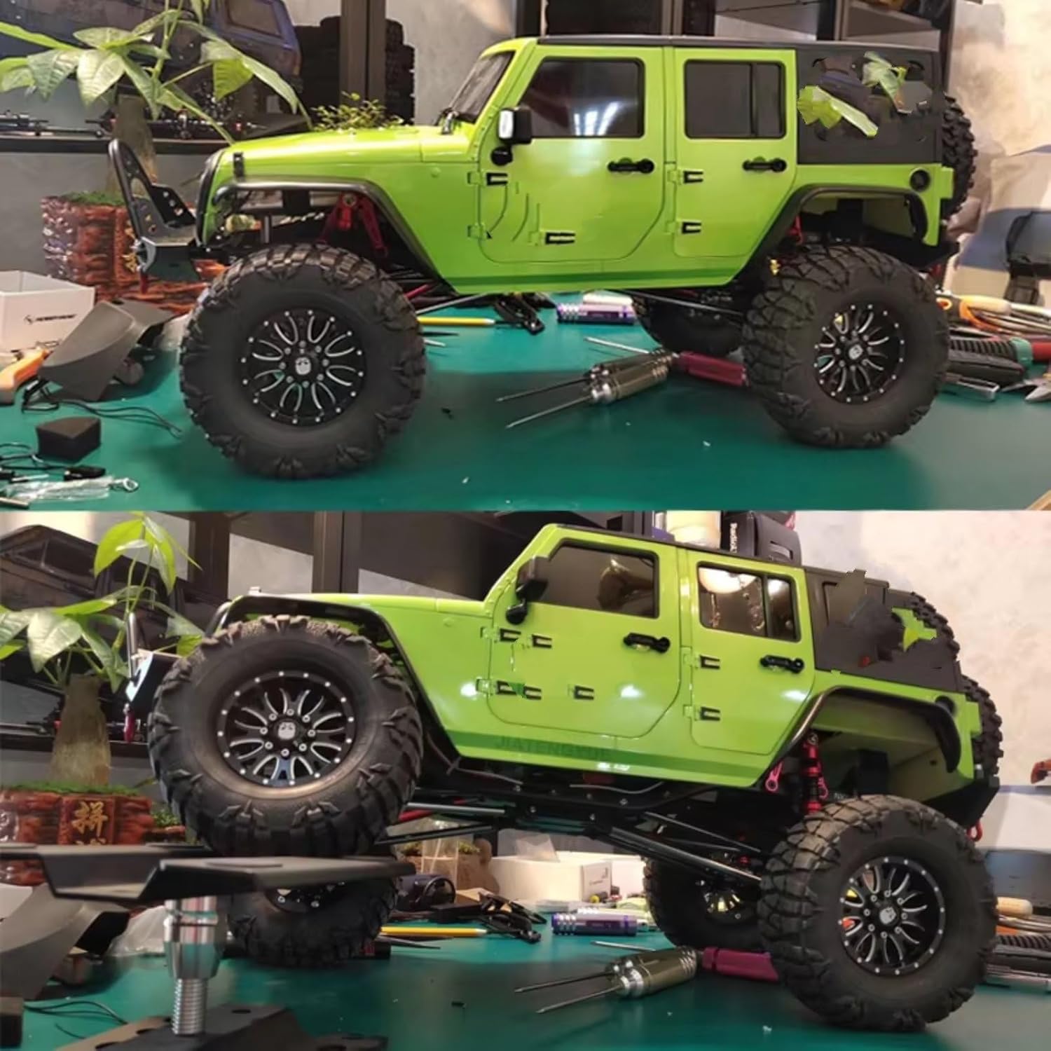 RC Car Parts Compatible with YIKONG YK4082 4012 4014 for TRX-4 1/10 RC Car Upgrade Parts 2.2in Off-Road Tire with Alloy Wheel Hub CNC Carved