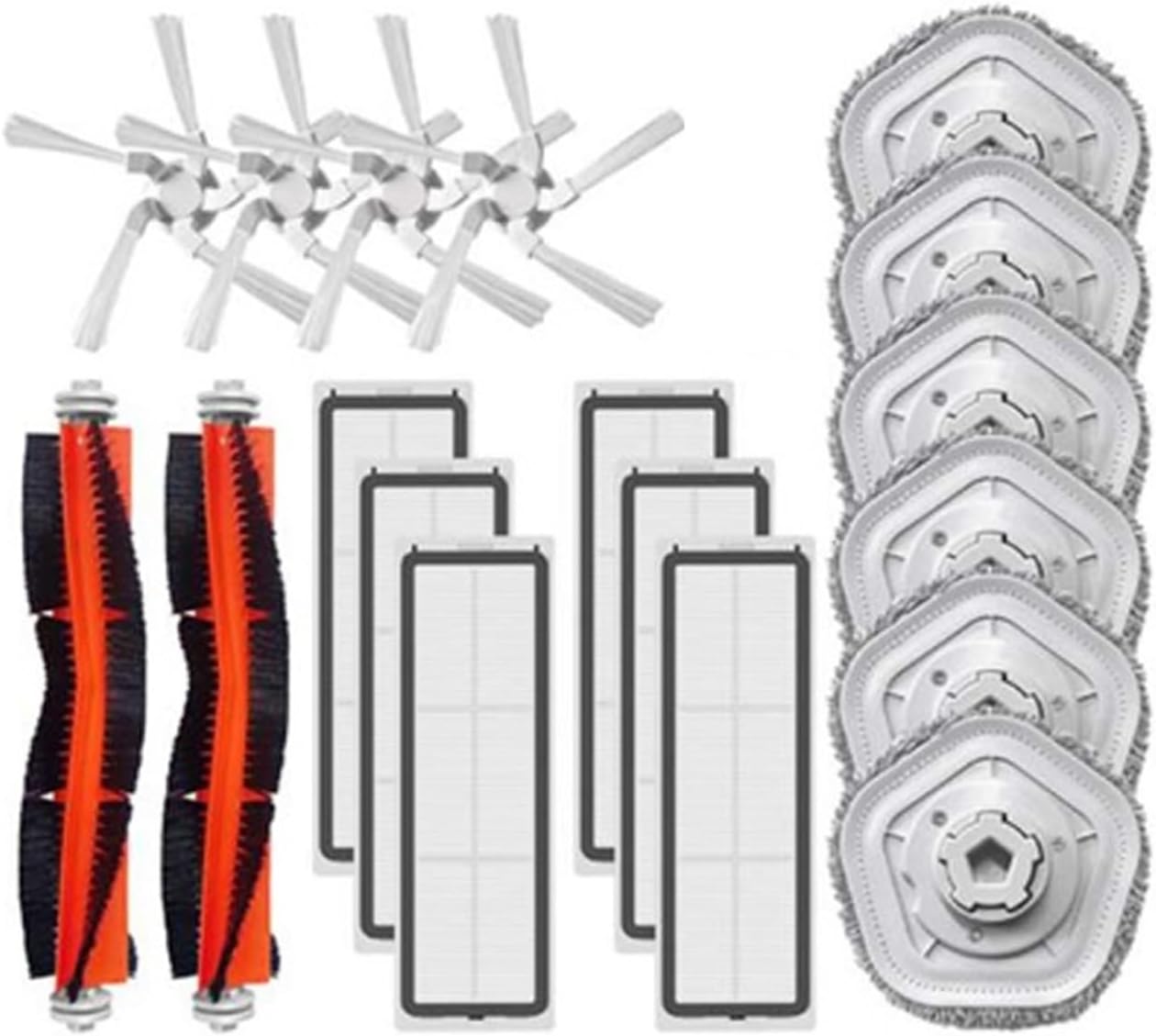 rqhdd Vacuum Attachment Compatible with Dreame Bot W10 / W10 PRO Accessories Robot Vacuum Cleaner HEPA Filter Main Side Brush Mop Cloth pad Replacement Parts(SET16)
