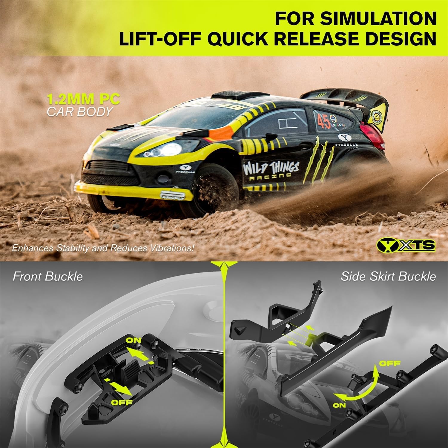 CROBOLL RLAARLO 1/10 Brushless Carbon Fiber RC Drift Cars for Adults with Gyro, Max 50 mph Fast RC Rally Car, 2.4Ghz All Terrain Remote Control Car 4x4 Hobby RTR RC Truck with 3S Battery