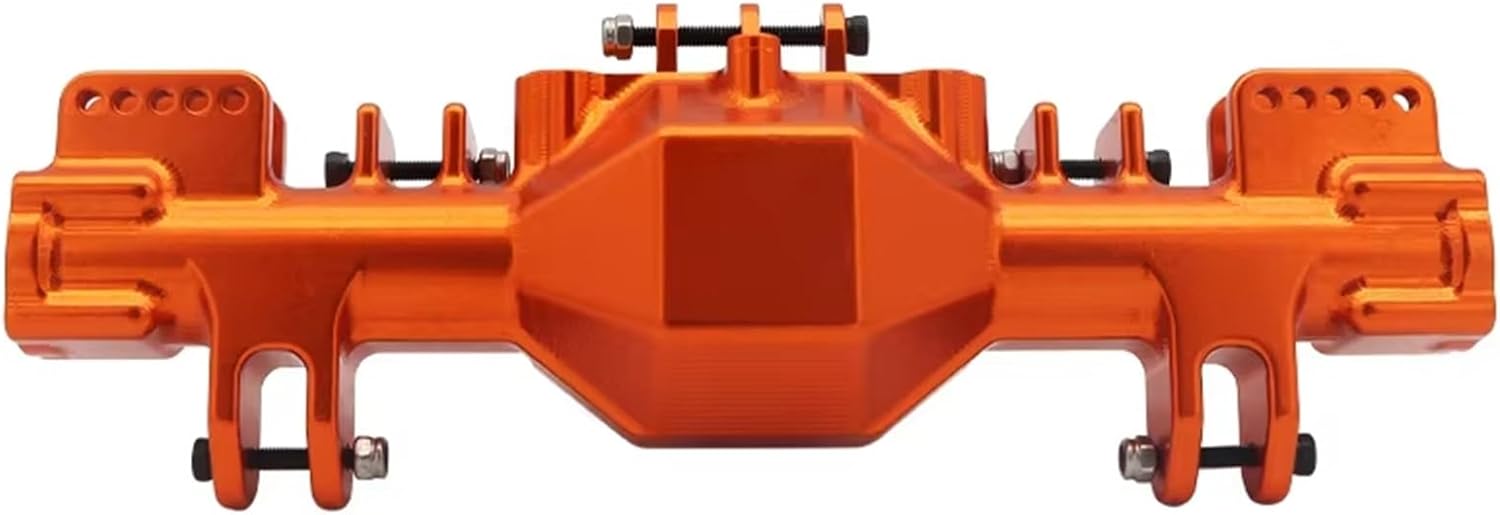 RC Spare Part Compatible with Losi for LMT 1/8 RC Car for Monster Truck DIY Upgrade Parts Aluminum Alloy Front Rear Axle Housing(Orange)