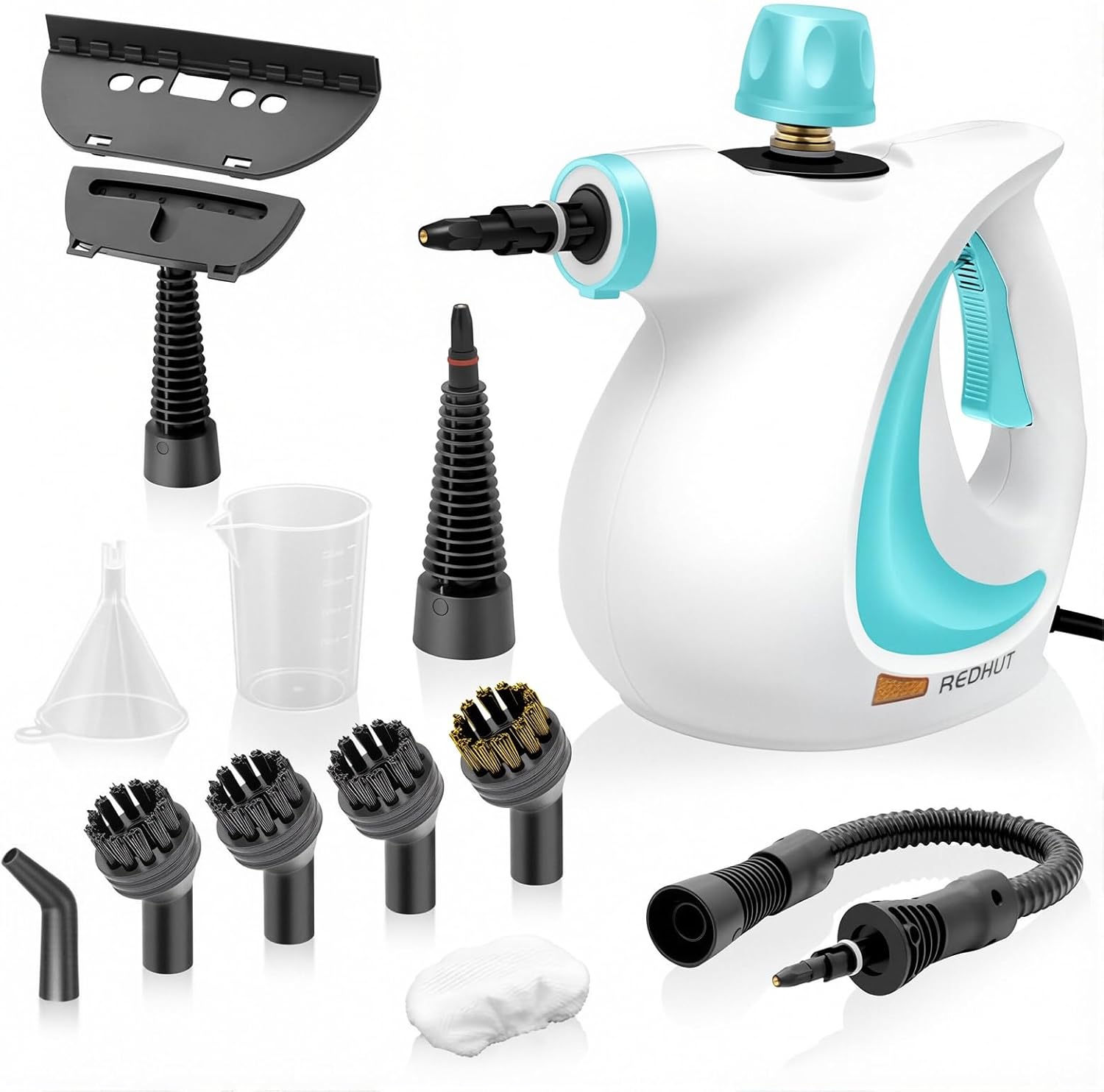 REDHUT Steam Cleaner, Pressurized Handheld Steam Cleaner with 12 PCS Accessories, Multi-Surface Steamer for Home Cleaning, Floor, Tile, Upholstery, Kitchen, Bathroom, Car Interior Cleaning (Blue)