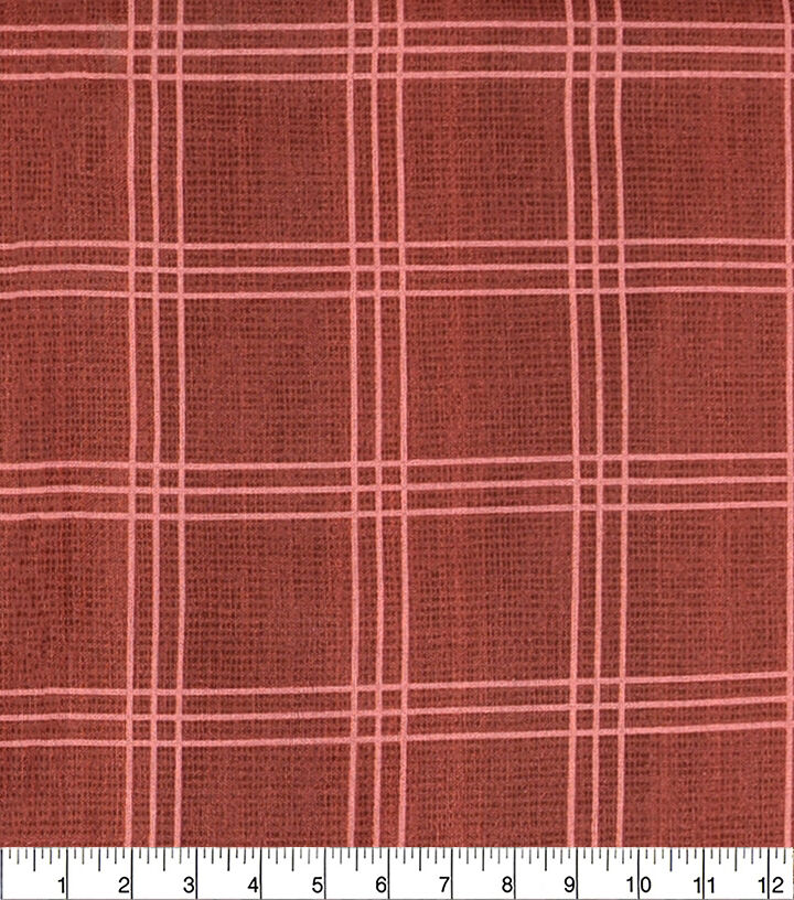 Red Tapestry Plaid Quilt Cotton Fabric by Keepsake Calico