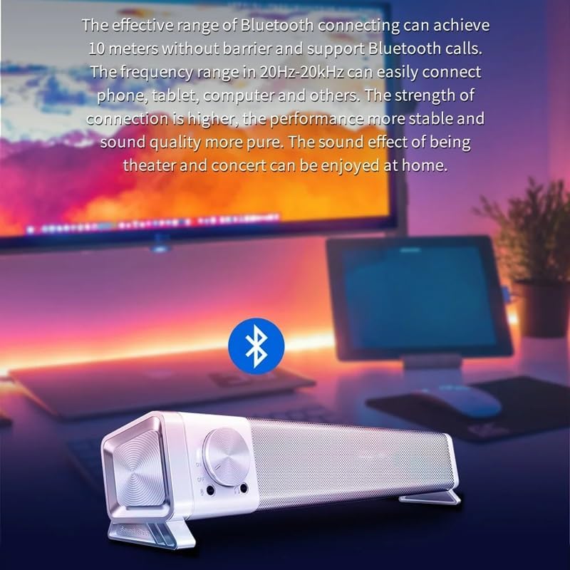 JSEIAJB Computer Desktop Speaker Analog 7.1 Channel HiFi Portable Microphone Speaker 5.0