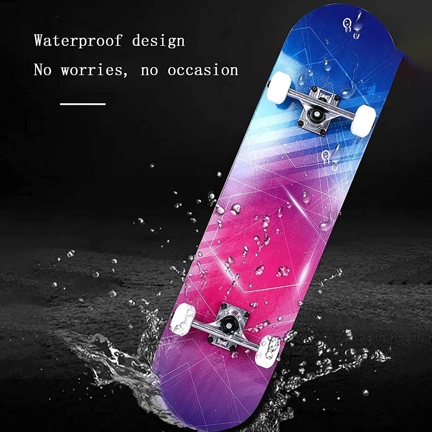 Four-Wheel Skateboard, 7-Layer Maple Deck, Beginner Professional Standard Double kickboard