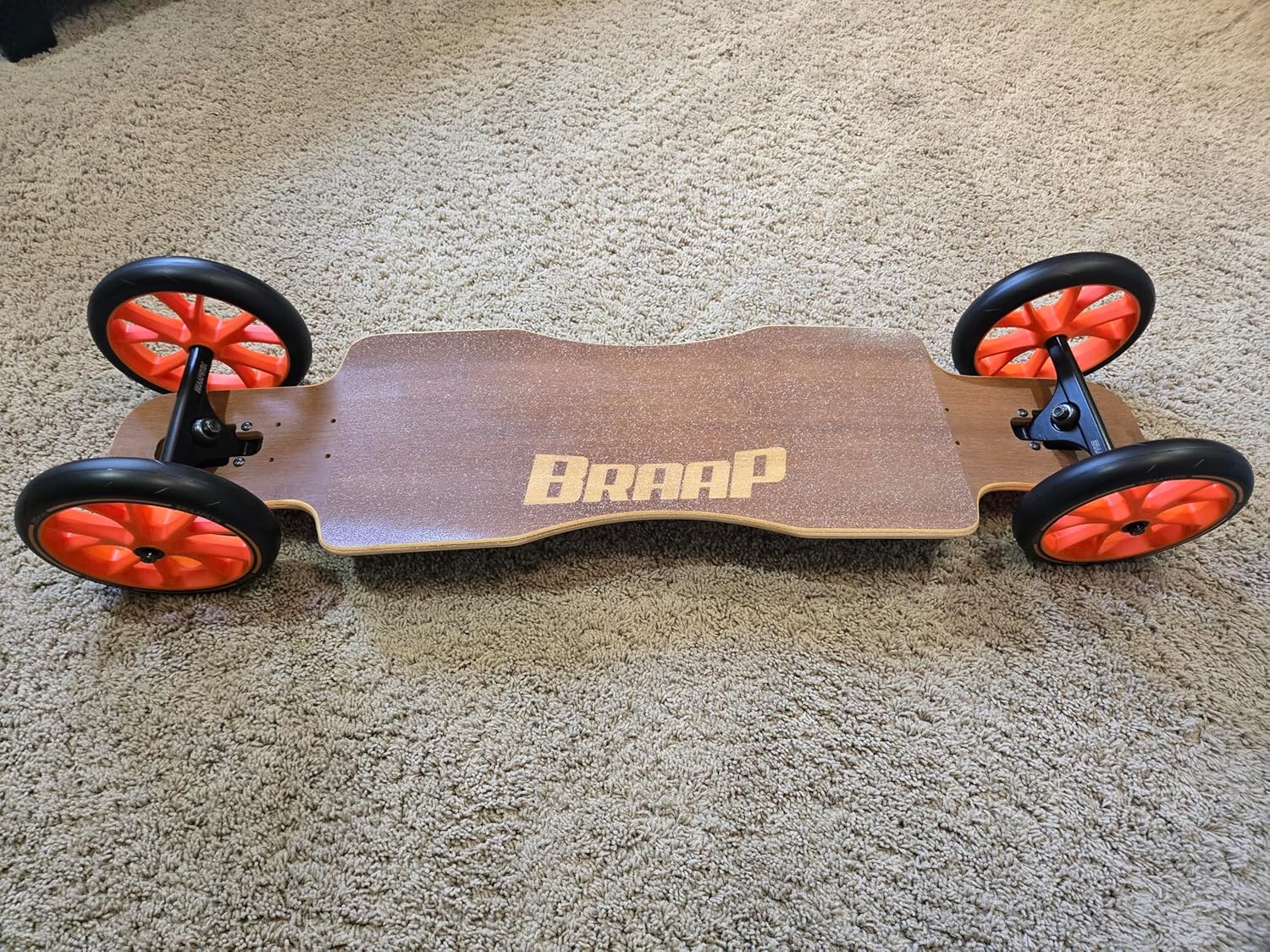 Large Wheel Longboard - Big Wheel Skateboard - Safer and More Comfortable to Ride - Great for Beginners and Intermediate Skateboarders - Orange Wheels Available Upon Request