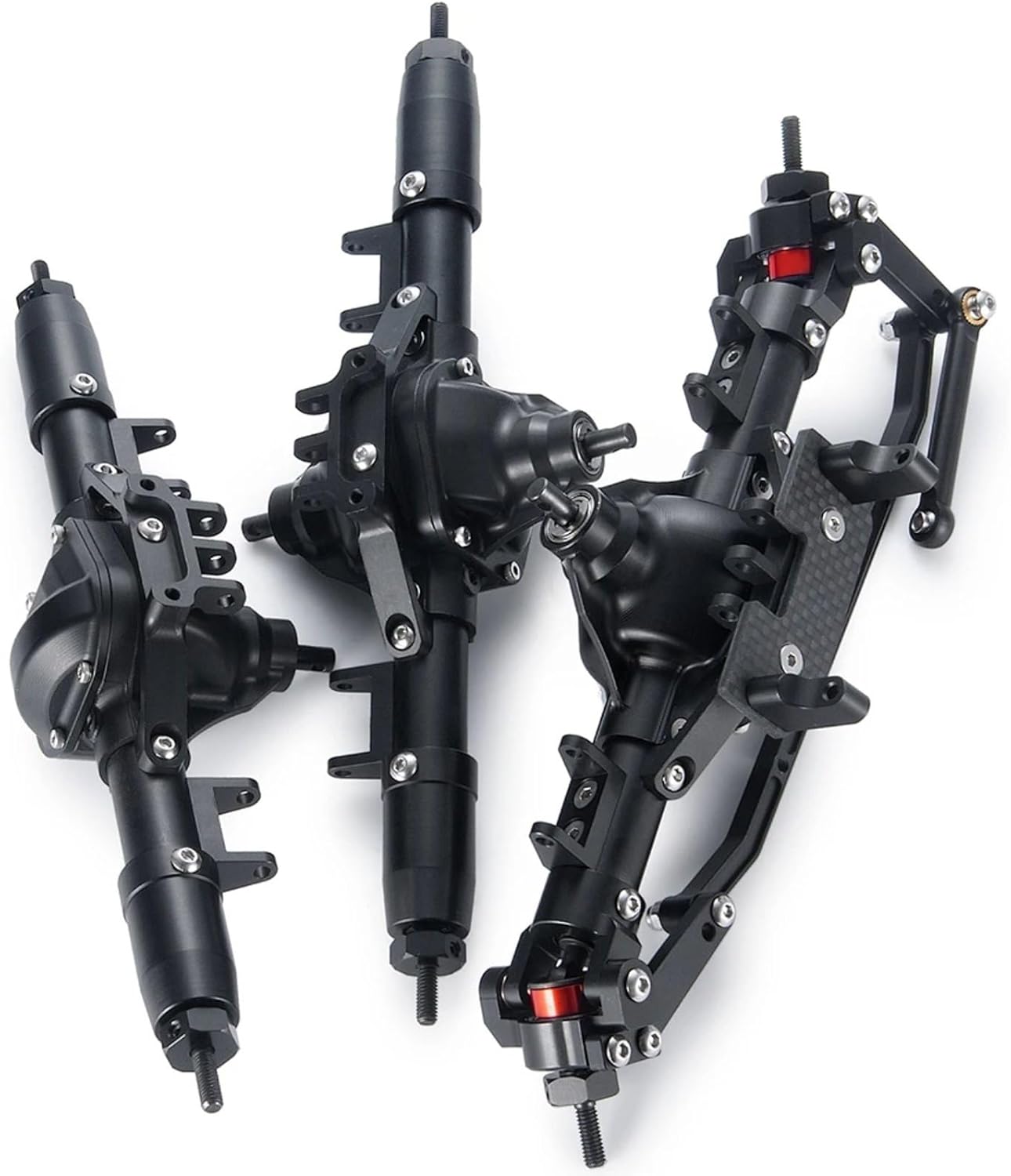 RC Upgrade Accessories for Axial for SCX10 1/10 RC Crawler Car Truck Upgrade Parts Metal Front Middle Rear Axle with Servo Mount Modified Accessories(1 Set (3pcs))