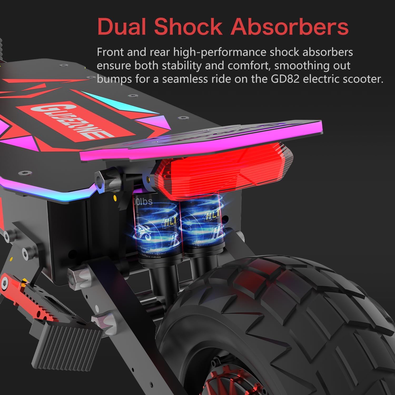 GD82 Electric Offroad Scooter - 55 MPH Fastest Dual Motor Adult Scooter, 7000W Peak, 60-Mile Long Range, 12