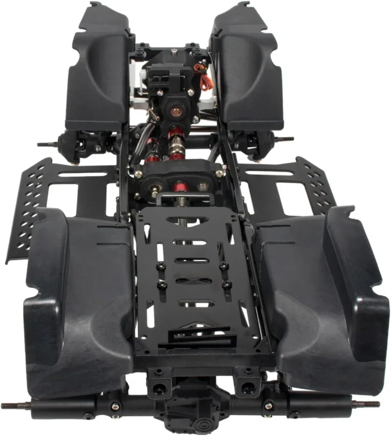 RC Upgrade Accessories for Wrangler for SCX10 1/10 2-Speed Transmission for Chassis Kit Frame with for Rock Slider Body Wheelbase Fender Flares RC Crawler 313mm(Chassis Set)