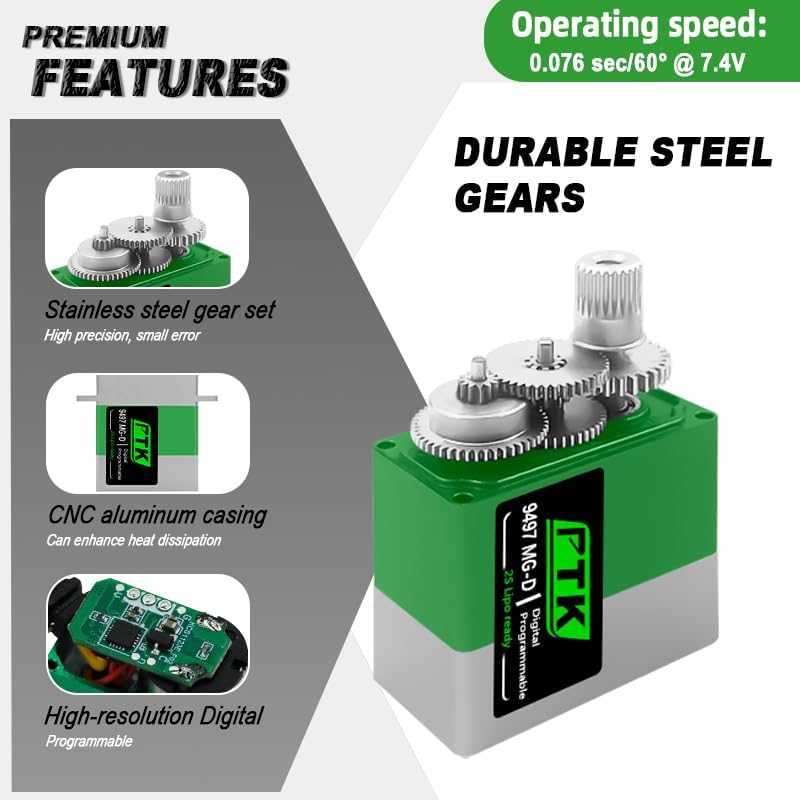 9497 MG-D Reless Metal servo high Torque 13 kg Micro servo RC Upgrade Part TRX4M TRX4MT 1/18 (8pcs)