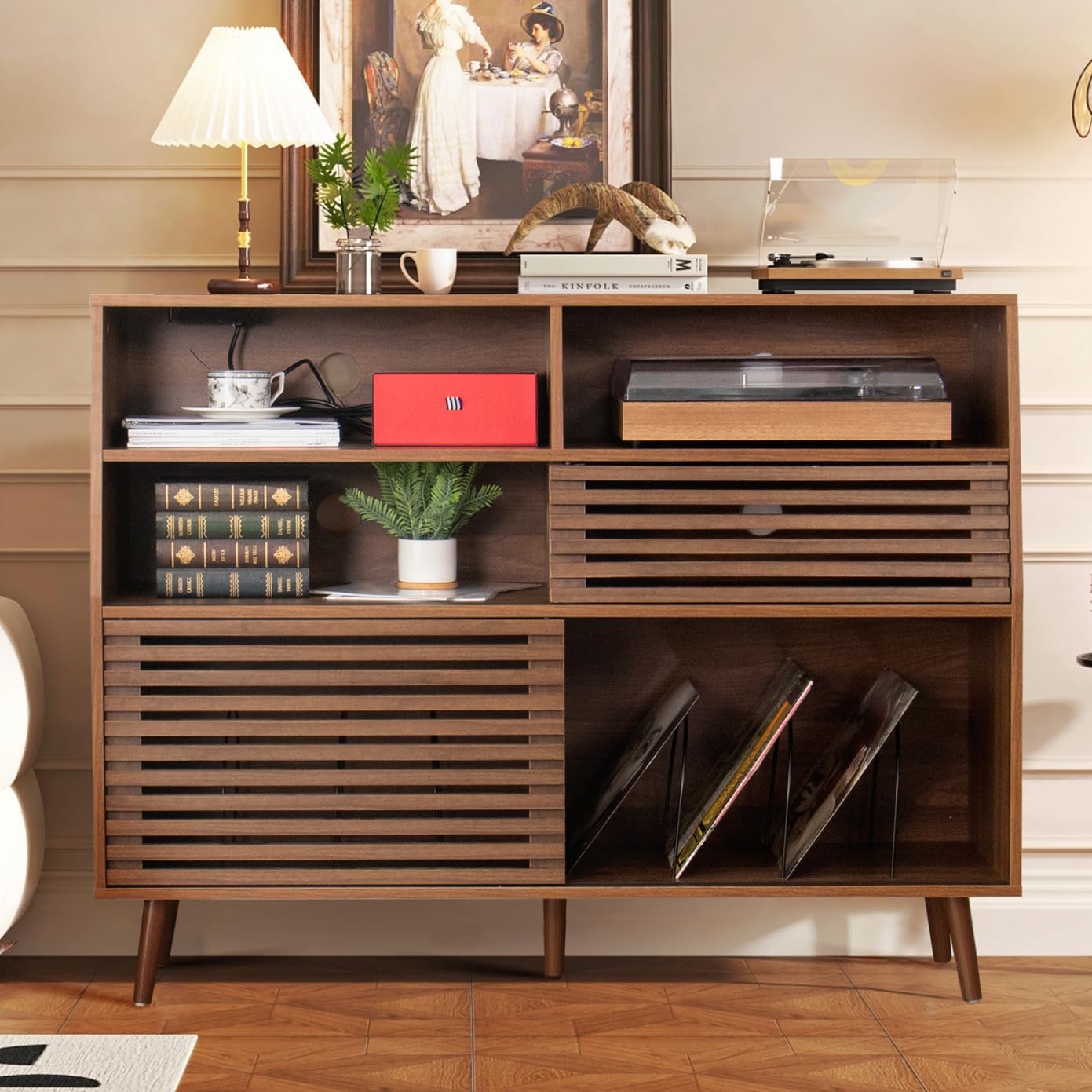 Jluomei Large Record Player Stand