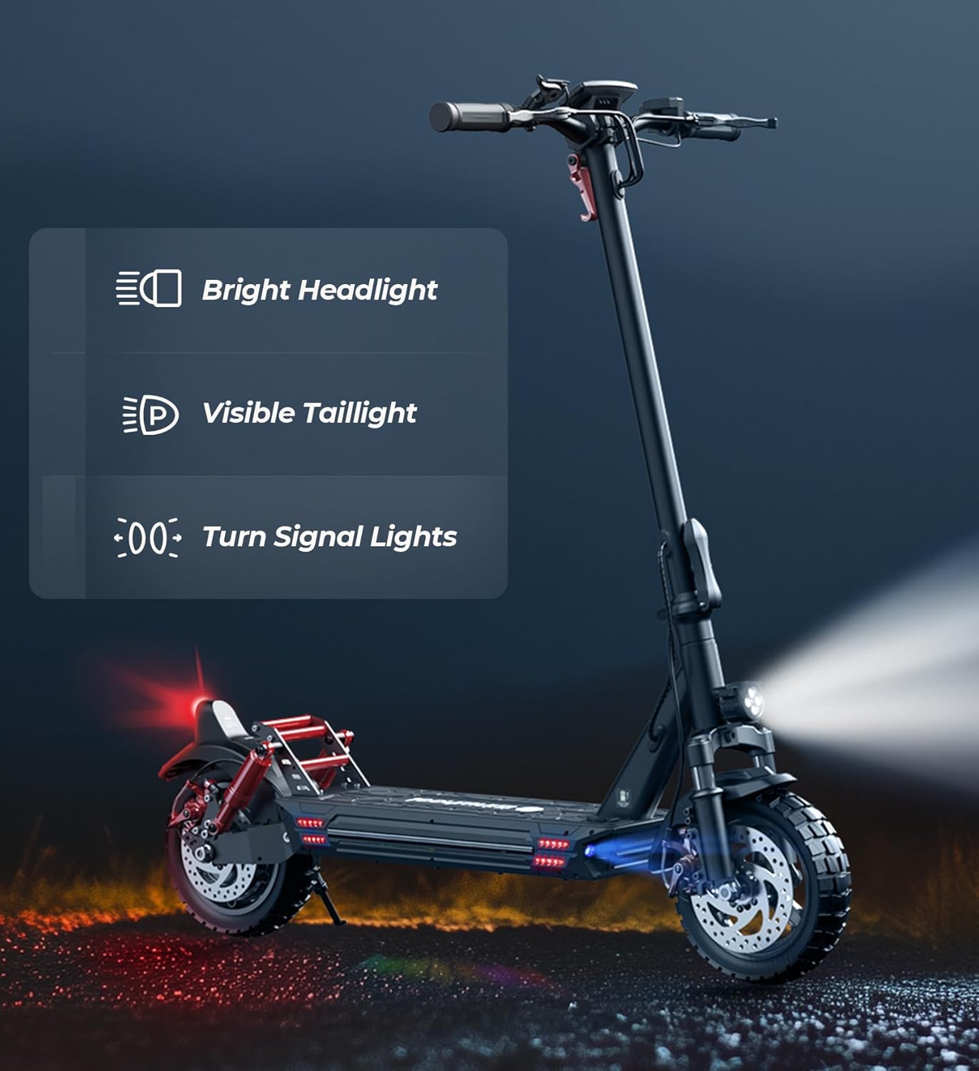 Adult Electric Scooter, 350W/800W/1000W/1200W Motor, 18MPH/28MPH Top Speed E-Scooter up to 21/28/37 Miles Range, 8.5” /10
