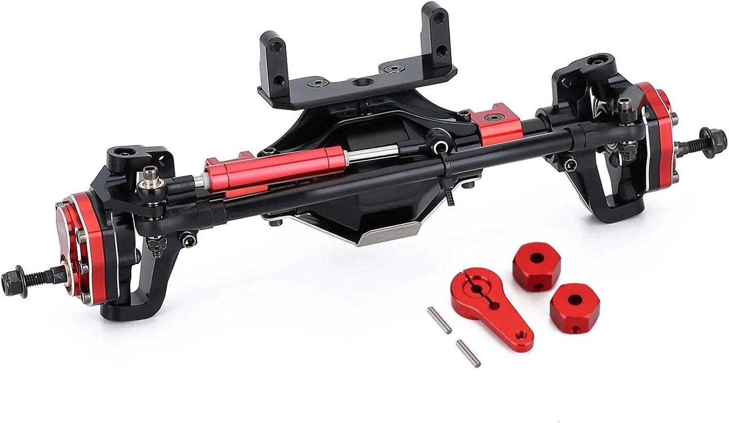 RC Vehicle Axles Compatible with Axial for SCX10 90046 90047 Metal Full Front Rear Portal Axle with Protector for 1:10 RC Crawler Car Upgrade Parts(Color:1,Size:1Set)