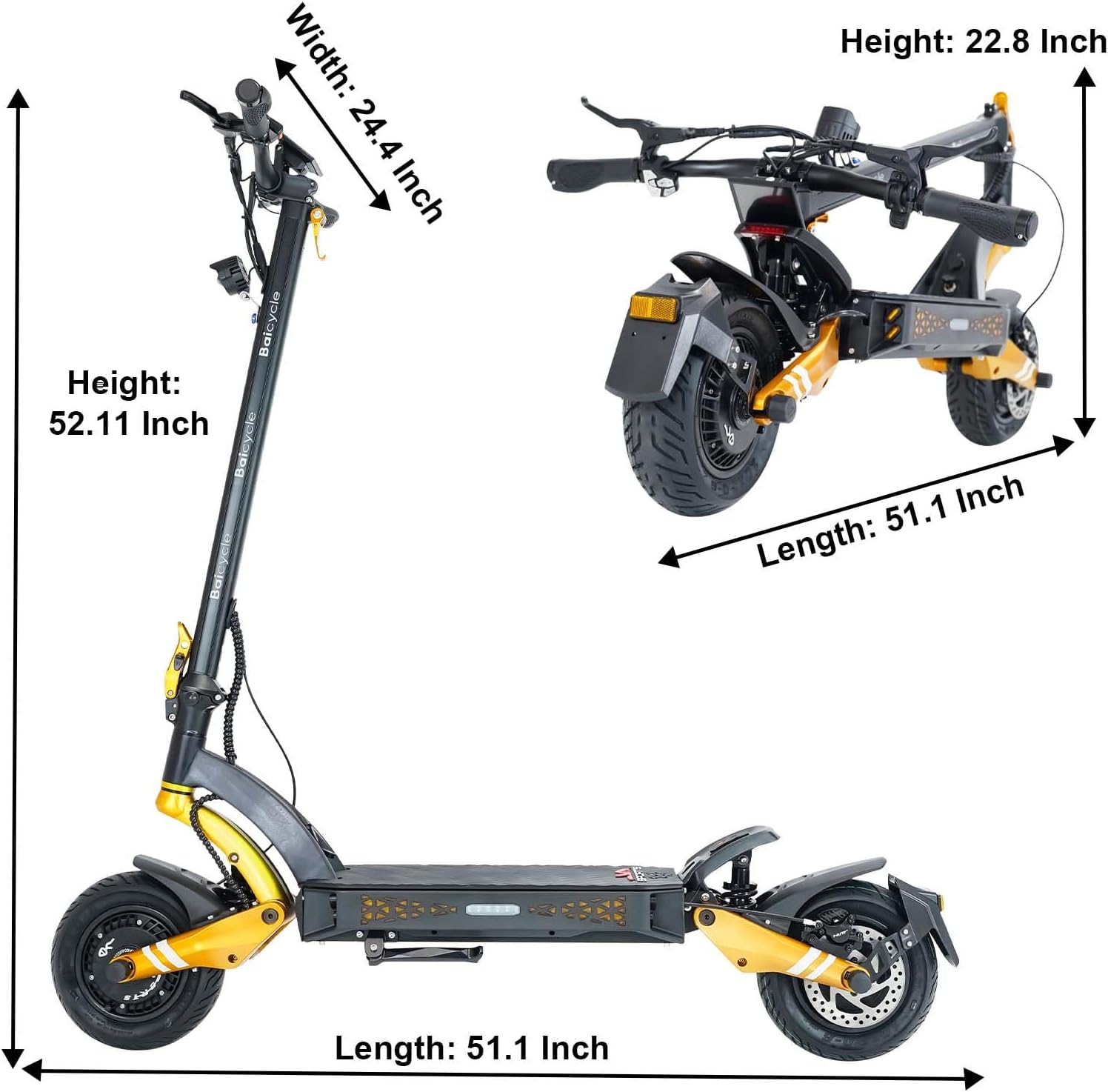 Fast Electric Scooter with 6000W Dual Motor, 50V 23Ah Battery Long Range E Scooter, Max Speed 45MPH & Foldable Design,10