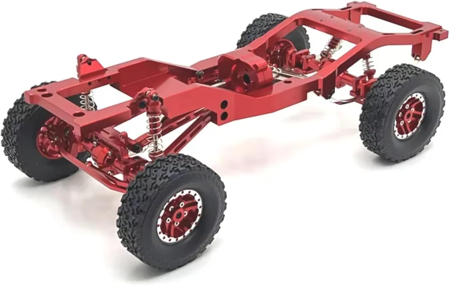 for MN82 1/12 Metal Front and Rear Portal Axle for Chassis Link Rod Pull Rod Mount Shock Absorber Tire Side Pedal RC Car Upgrade Parts RC Car Parts(Red)