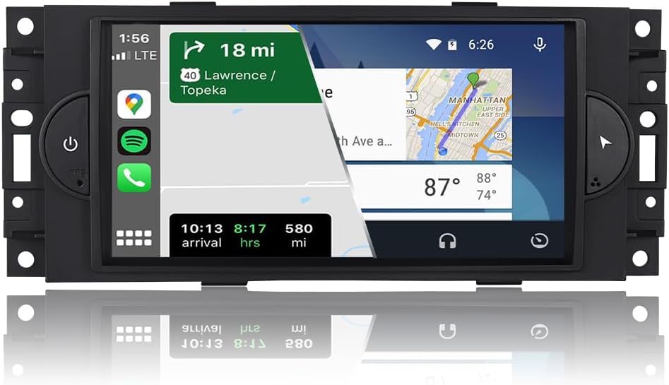 ASURE Car Stereo Radio with Carplay Android Auto for Dodge RAM Chrysler 300 Jeep Grand Cherokee Compass 2006 2007 2008 Specail Cars