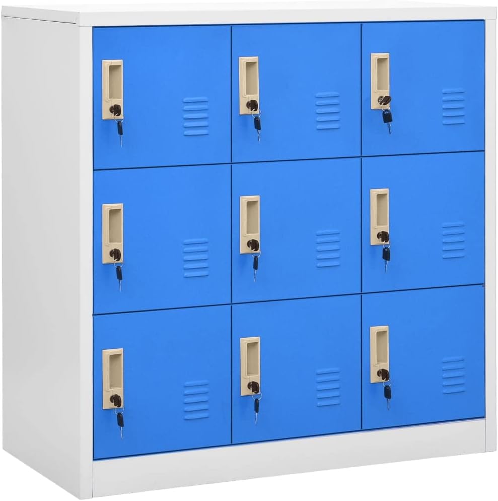 Modern Style,Locker Cabinet,Office Cabinet,Bookcase,Sideboard,File Cabinet,Multifunctional Cabinet,Storage Furniture,for Home,Living Room,Apartment,Office,Light Gray and Blue 35.4