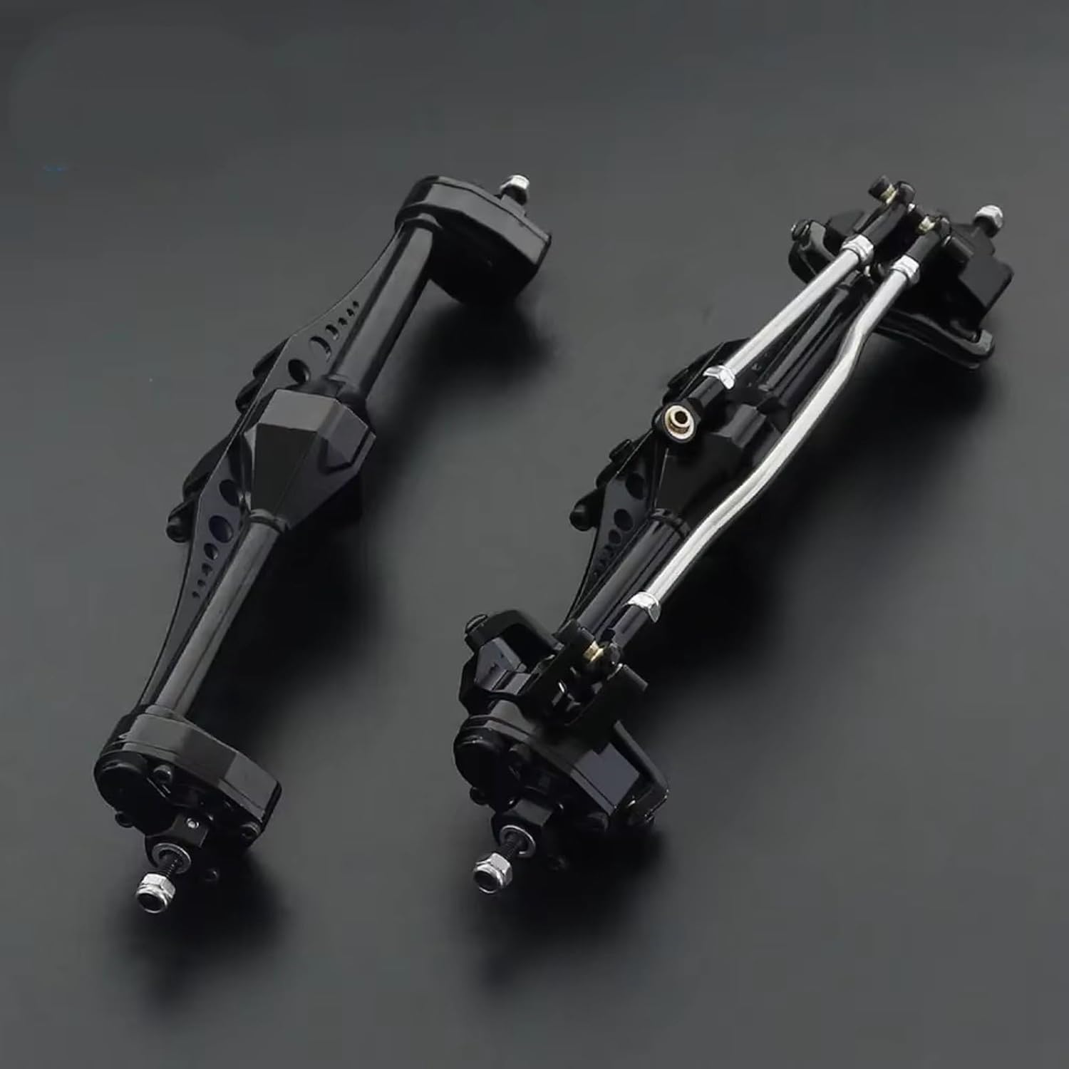 Compatible with Axial for Capra 1.9 for Unlimited Trail for UTB Currie F9 1/10 RC Crawler Car Parts Aluminum Alloy Front Rear Portal Axle RC Car Part Accessories(Black,1 Set)