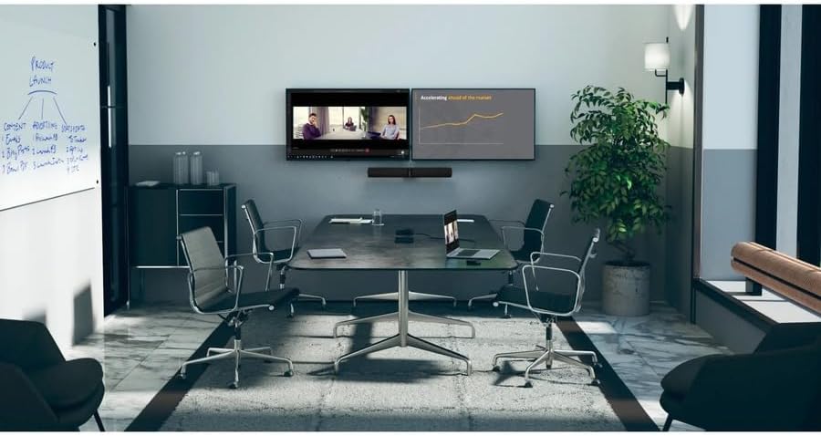 Jabra PanaCast 50 – Intelligent 180° Panoramic-4K Meeting Room Video Camera – Inclusive Video Conferencing Camera with Full Coverage, Easy to Set-Up Wide Angle Webcam with Microphones - Black