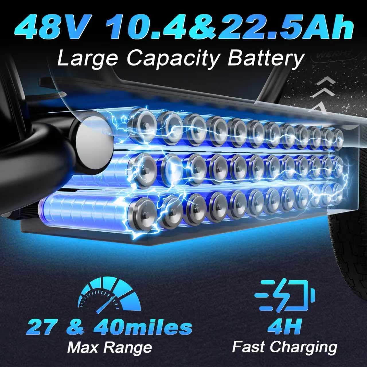 WERHY Electric Scooter,500W Motor, 14'' Tires, Top Speed 22 mph, Max 27/49 Miles Ranges, Foldable E-Scooter with Suspension &Adult with Seat, Digital Display, Cruise Control,Rear Seat Box/Basket