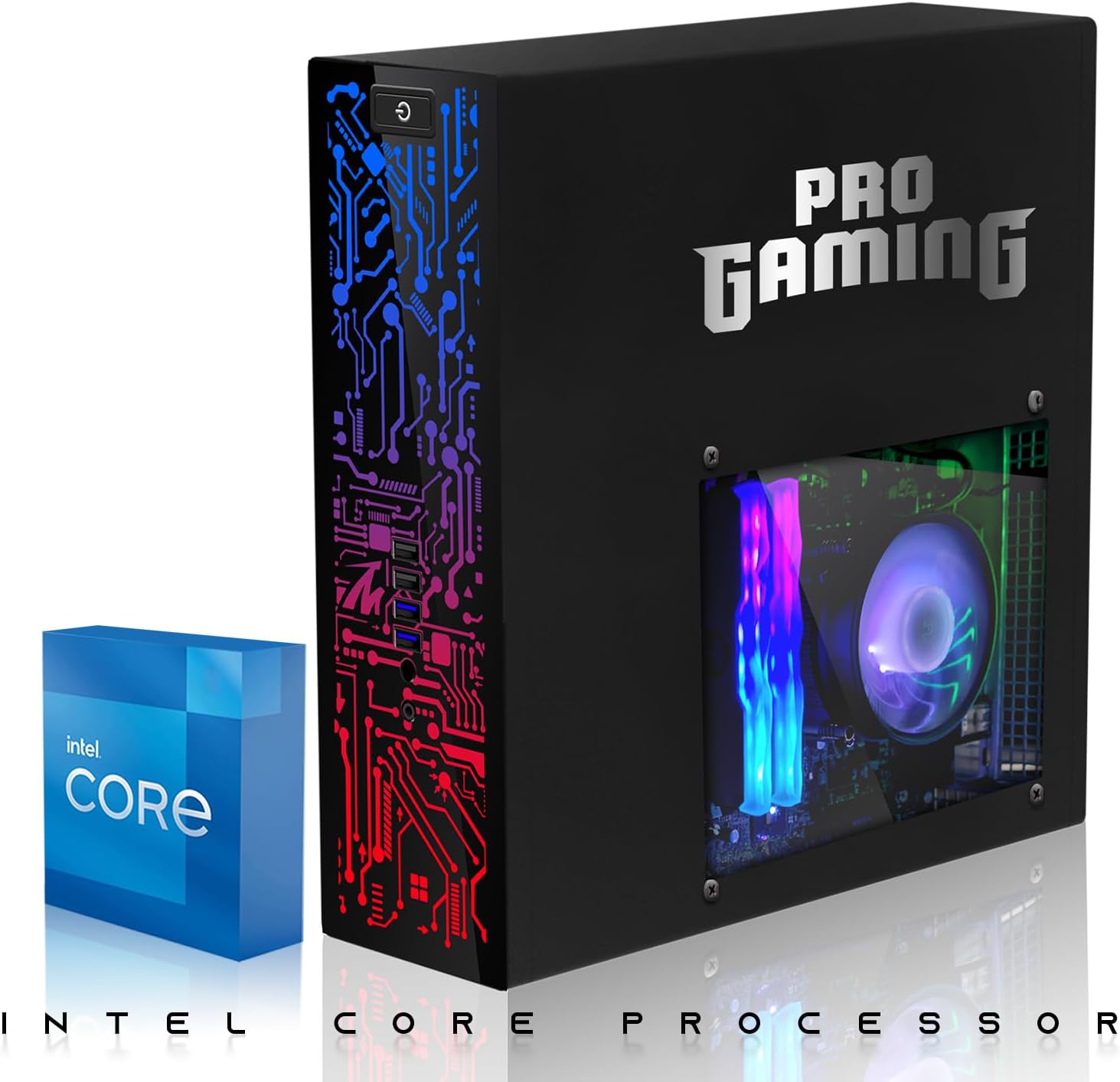 HP Desktop Computer PC – Intel Core i5, 16GB ARGB RAM, 512GB SSD, GT 1030 Graphics, RGB Keyboard with AI Copilot Key, Mouse & RGB Speaker, Windows 11(Renewed)