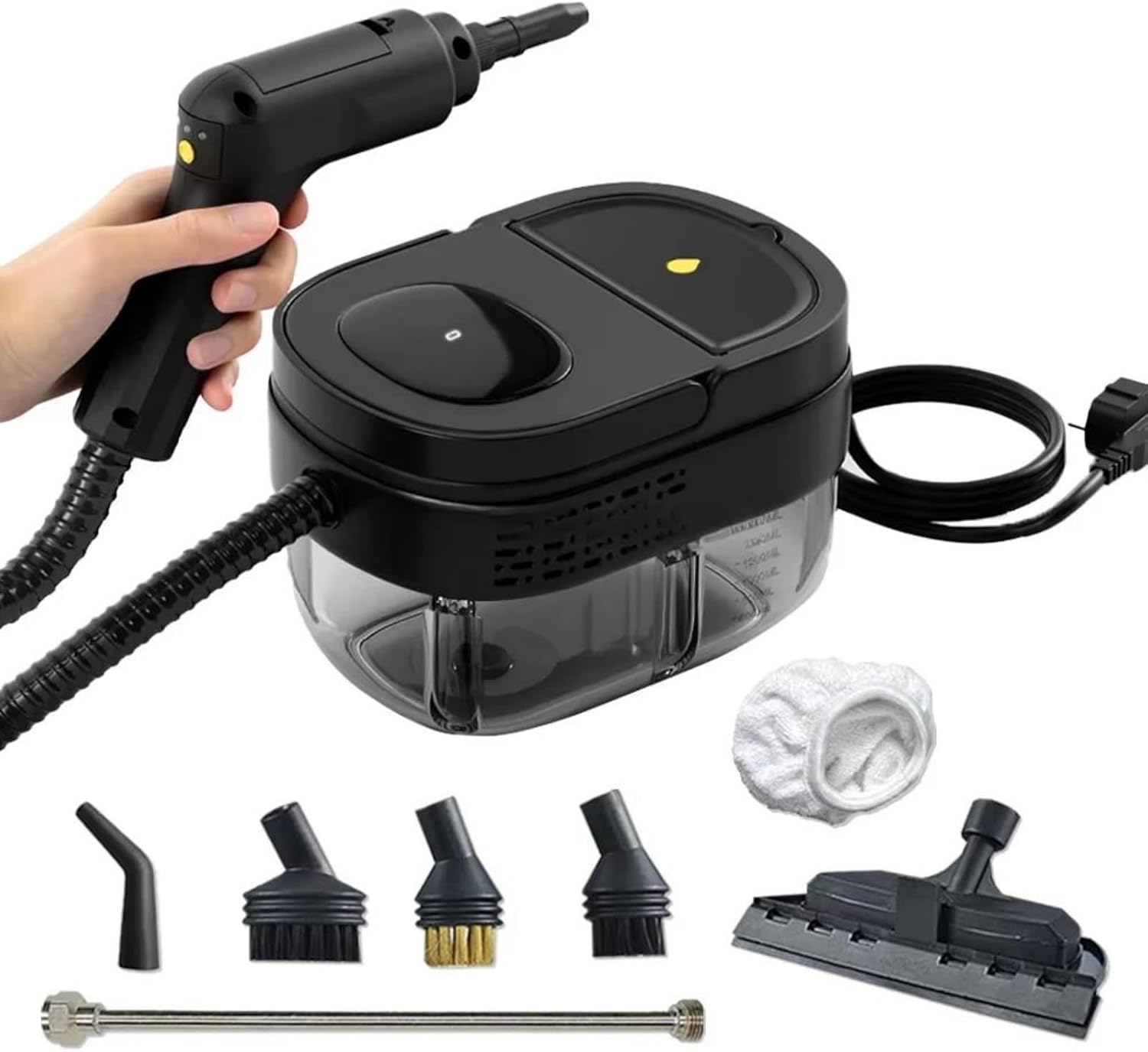 Miluqike Handheld Steam Cleaner 2500W Multifunctional High-Temperature Sterilization and Disinfection Steam Cleaner 1600ML for Car & Home with 7 Pcs Accessories