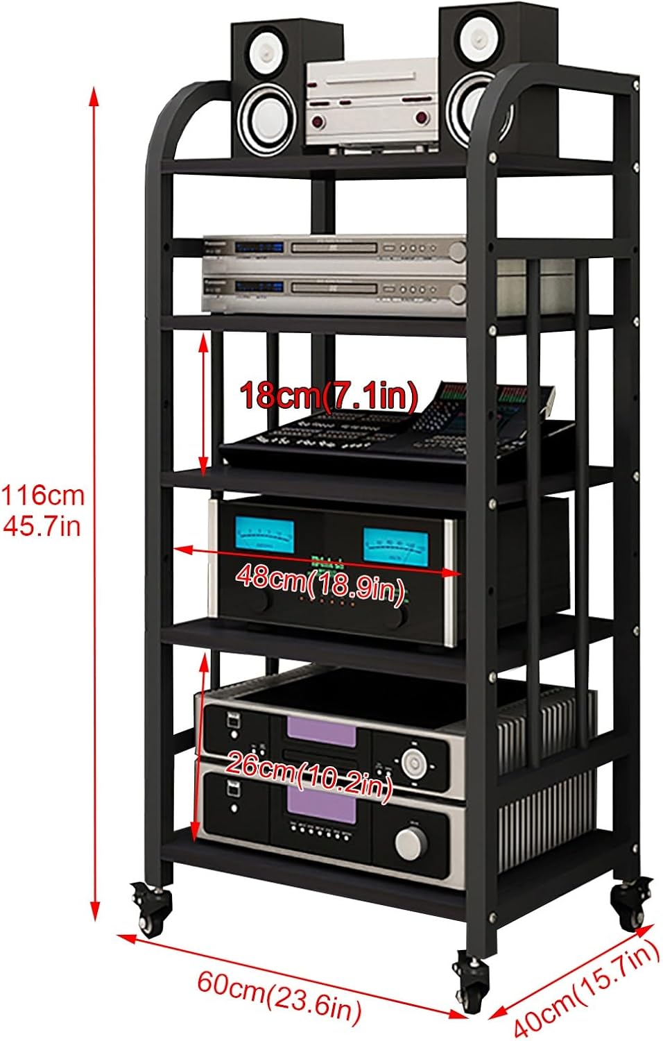 5-tier Removable AV Media Stand