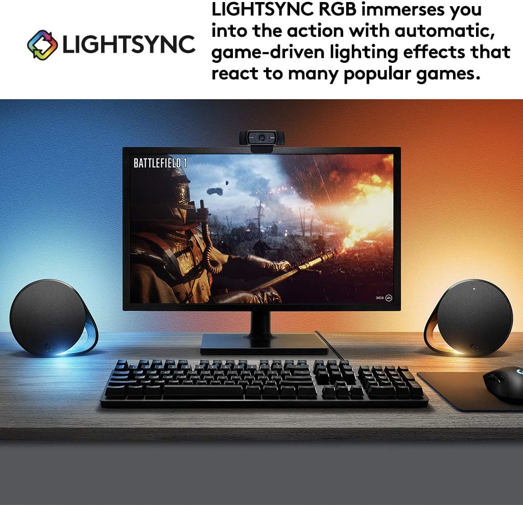 Logitech G560 LIGHTSYNC PC Gaming Speakers with Game Driven RGB Lighting (Renewed)