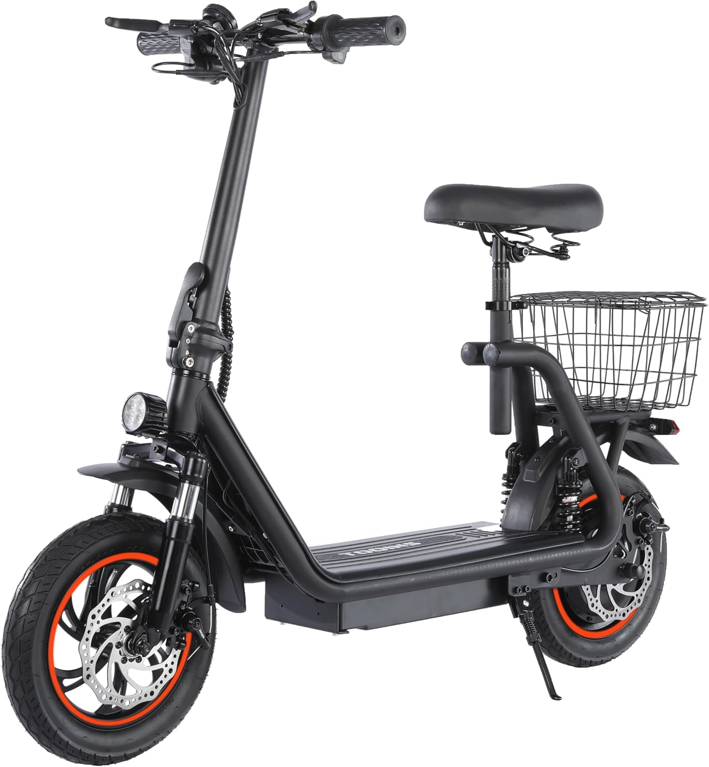 M2 Electric Scooter for Adults with Seat - 7075 Aerospace Aluminum Frame, Foldable E-Scooter with 600W Motor Power, 12-Inch Off-Road Tires with Shock Absorption, 25MPH, 25-Mile Range