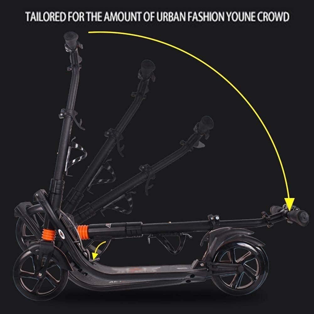 Scooters Kick Scooter for Adults Kids Foldable Unisex Adult Kick Scooters with Water Cup Holder Portable Commuter Scooters with Big Wheels Birthday Gifts for Women/Men/Teens/Kids Non-Electric