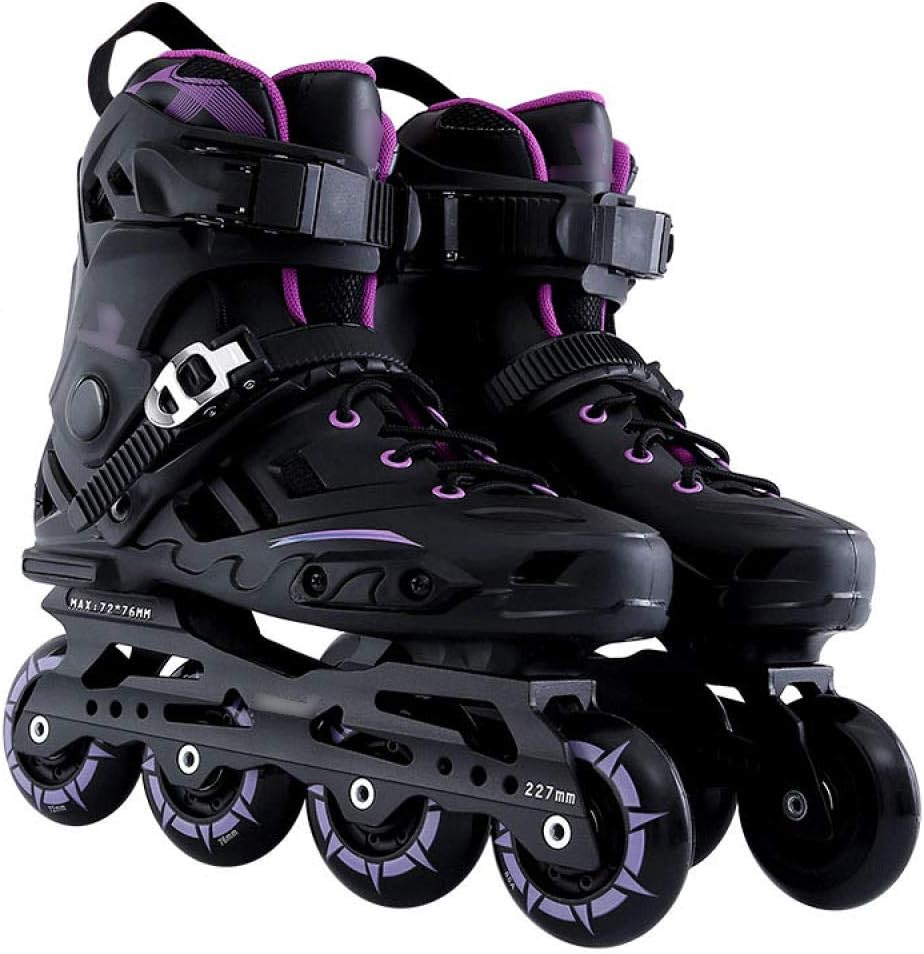 Inline Skate Professional Flat Figure Skates Skates Unisex (Black purple US4)