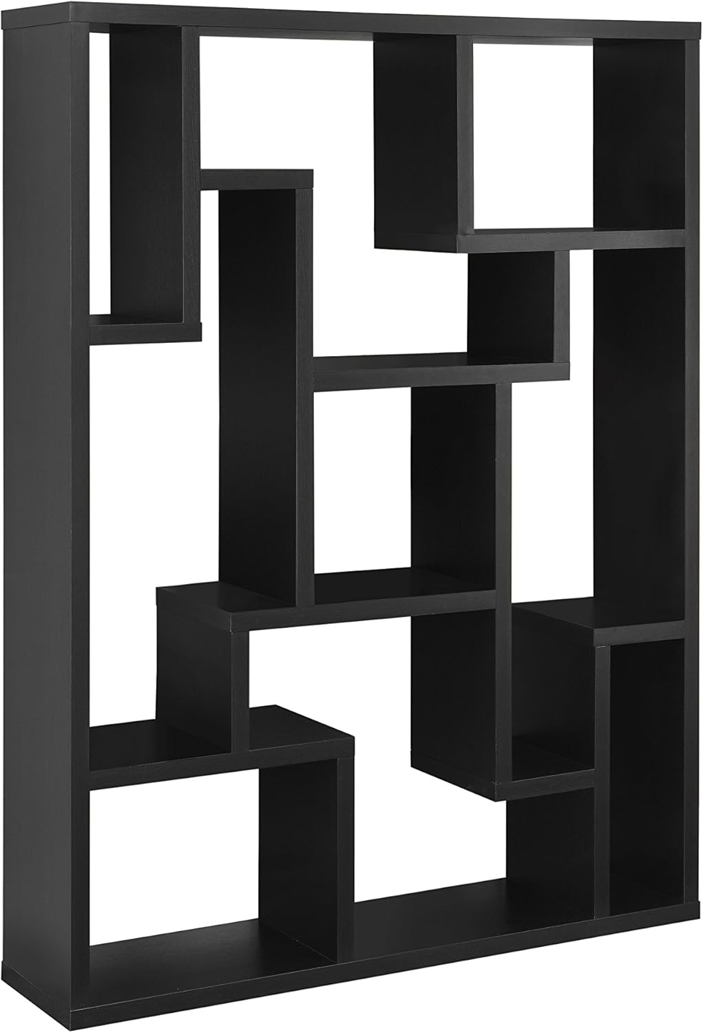 24/7 Shop at Home Plano Contemporary Rectangle 9-Open Shelf Bookcase, Black