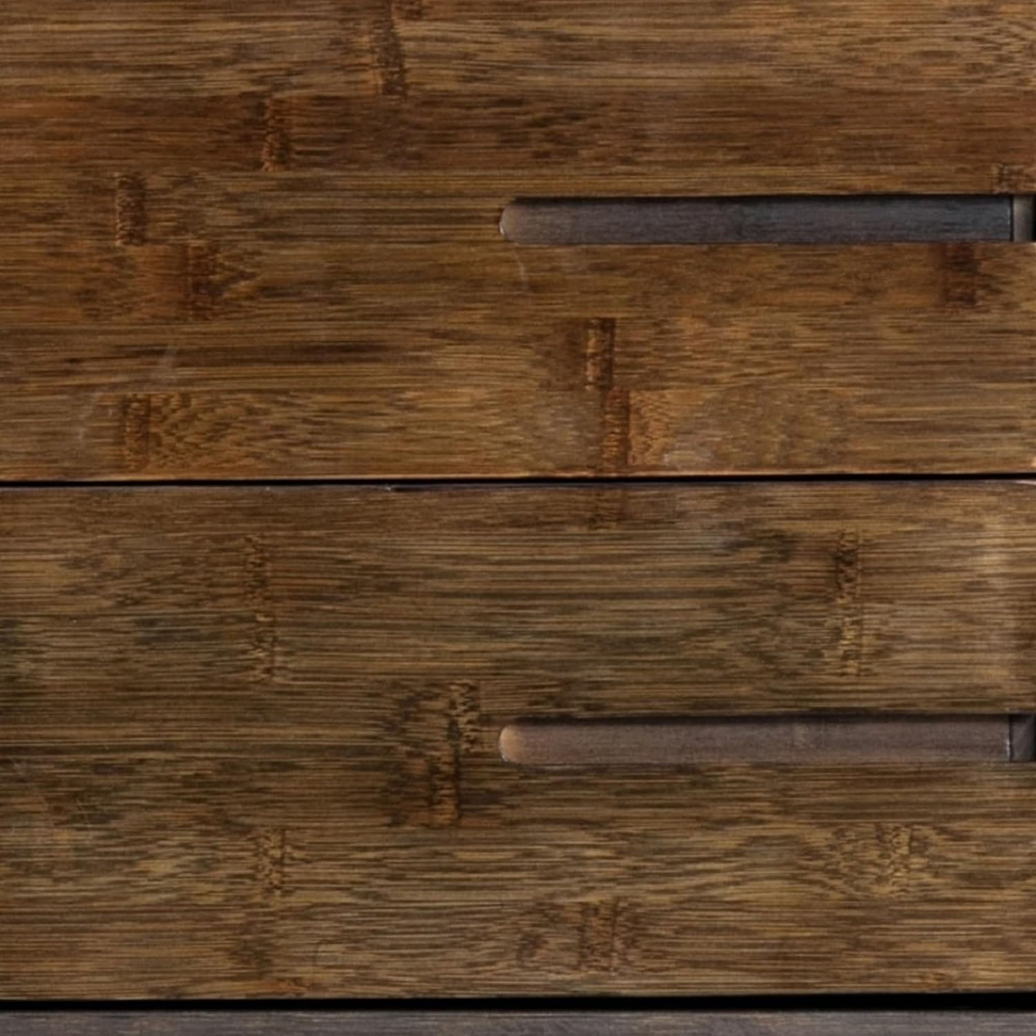 Benjara BM274297 68 in. Axa Bamboo Shelf Bookcase with Cabinet - Right Facing Dark Brown