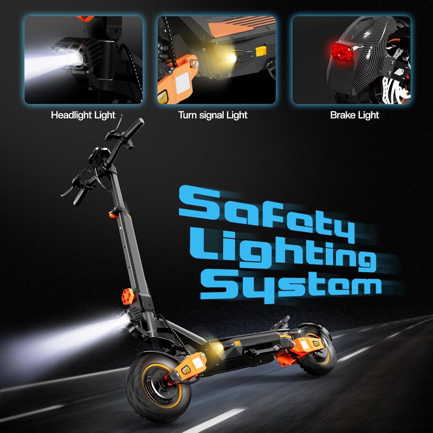 YING LU T2 Master 2400W Dual Drive Adult Commuter Scooter, 52V 20.8AH Power System, 35MPH & 40+ Mile Travel Capacity, Foldable Design with Hydraulic Suspension, All-Terrain Tires & Front Light