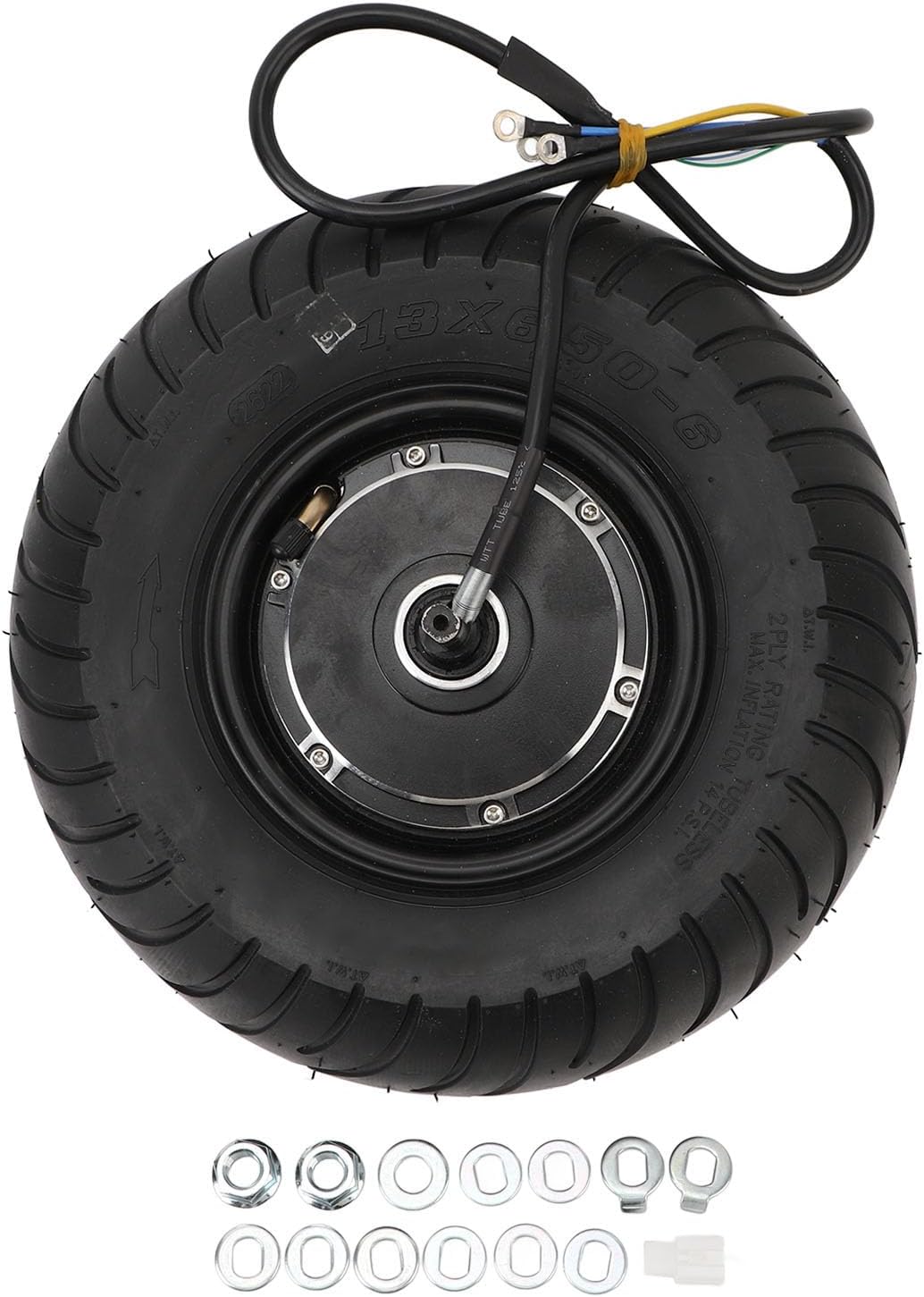 Bnineteenteam Brushless DC Wheel Hub Motor, 13in Wheel Hub Motor 48v72v 15003500W Dual Hall Brushless DC Vaccum Tire for Electric Motorcycle Scooter Unicycle