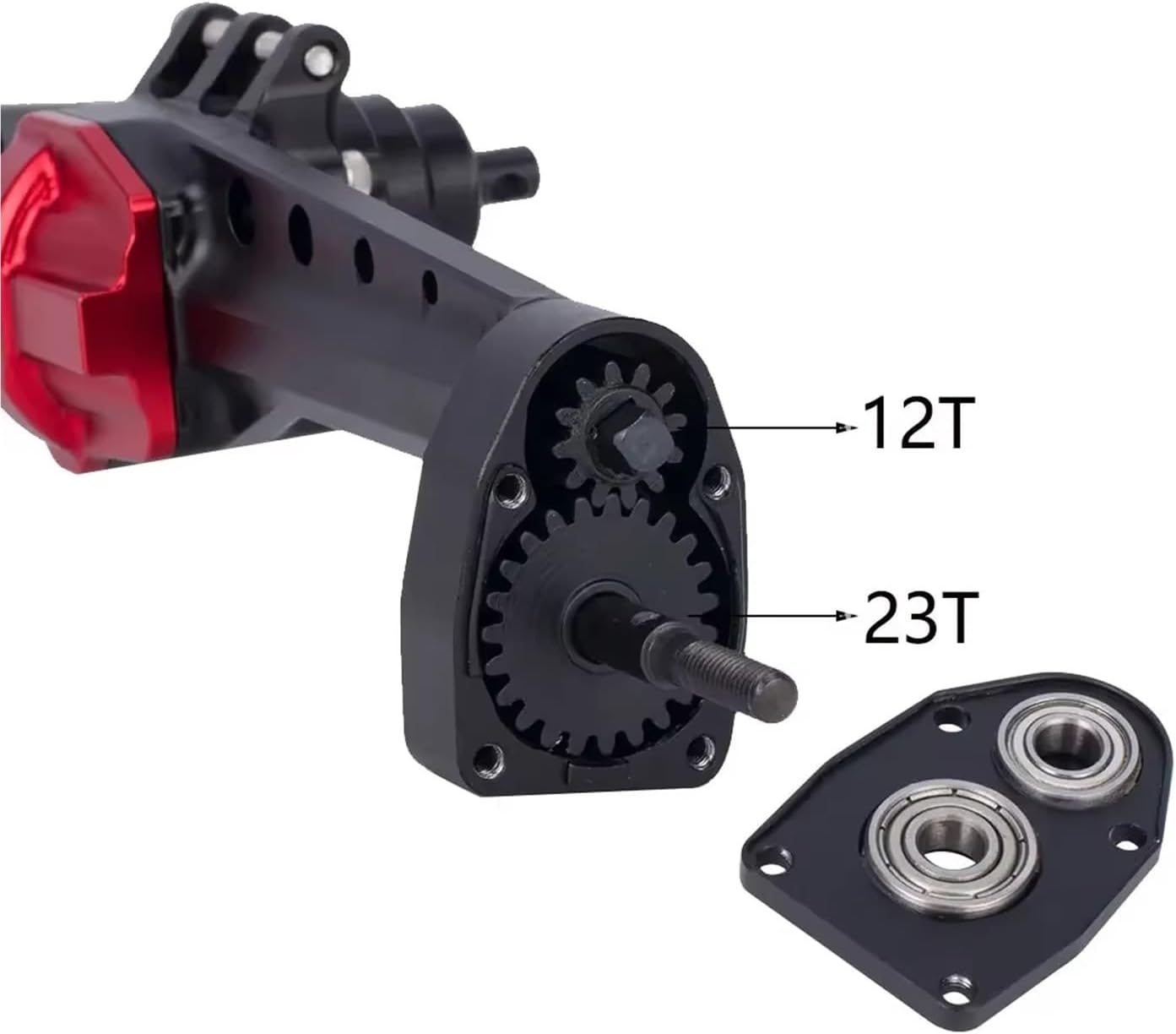 RC Car Parts for SCX10 III 1/10 for AR45P Offset Portal Axle with Constant Velocity Driveshift Adjustable Upper Link Mount RC Crawler Upgrades Car Parts(Black,Set)